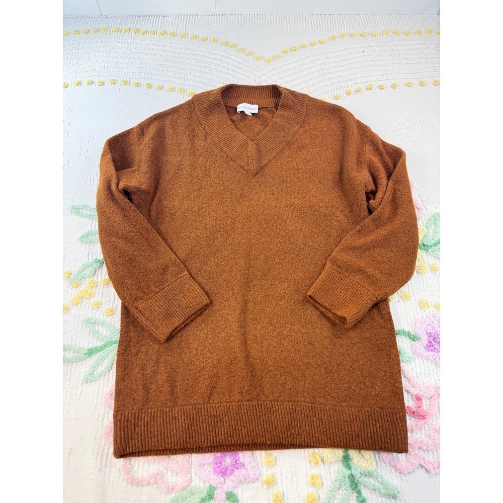 By Stacy London Burnt Orange‎ V-Neck Tunic Sweater XS A670717 - Picture 2 of 9